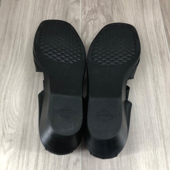 Aerosoles Sandals Womens 10 Black Leather Slip On Close Toe Shoes - Picture 11 of 11